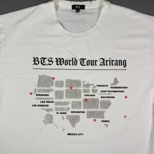 BTS Arirang World Tour 2026 Tampa T-shirt Mens Large White BRAND NEW